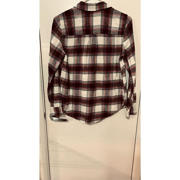 Abercrombie & Fitch Red White Black Plaid Button Down Flannel Shirt Top SZ S - Picture 10 of 10
